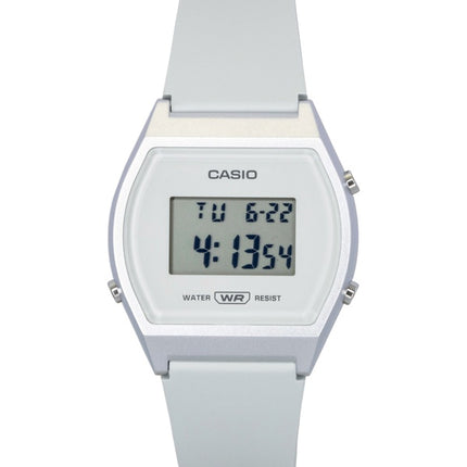 Montre Casio Digital à bracelet en résine, cadran blanc, mouvement à quartz, unisexe LW-204-7A