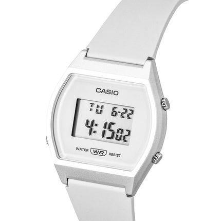 Montre Casio Digital à bracelet en résine, cadran blanc, mouvement à quartz, unisexe LW-204-7A