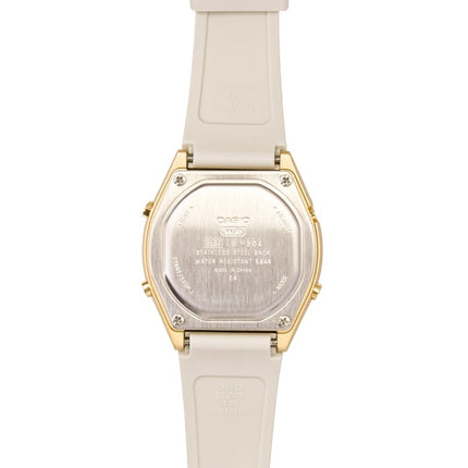 Montre Casio Digital unisexe à quartz, bracelet en résine, cadran crème, LW-204-9A