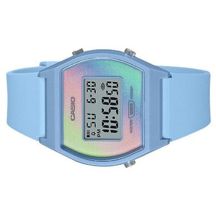 Montre Casio Digital avec bracelet en résine bleue et cadran multicolore à quartz LW-205H-2 pour femme