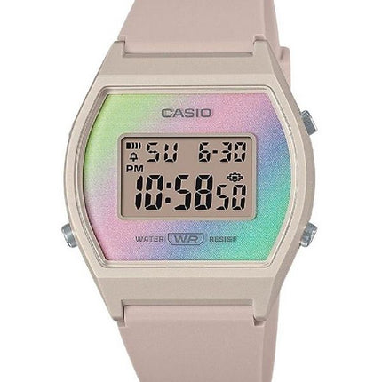 Montre pour femme Casio Digital Resin Strap, cadran multicolore, quartz LW-205H-4