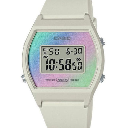 Montre pour femme Casio Digital Resin Strap, cadran multicolore, quartz LW-205H-8