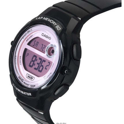 Montre Casio Standard Digital pour femme, bracelet en résine noire, quartz LWS-1200H-1A2V, 100 m