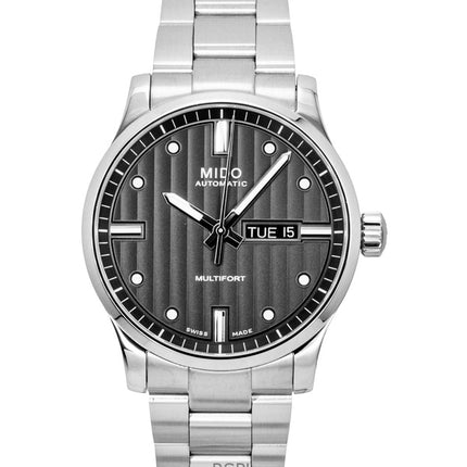 Montre homme Mido Multifort en acier inoxydable, cadran anthracite, automatique, M005.430.11.061.80, étanche à 100 m
