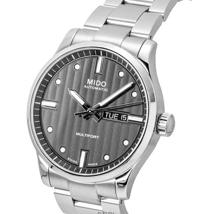 Montre homme Mido Multifort en acier inoxydable, cadran anthracite, automatique, M005.430.11.061.80, étanche à 100 m