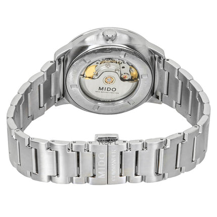 Montre homme Mido Commander Gradient en acier inoxydable, cadran squelette bleu, automatique M021.407.11.411.01
