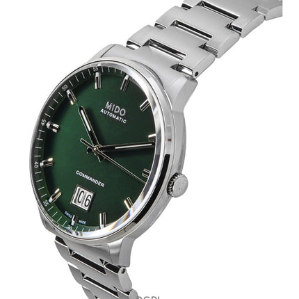 Montre homme Mido Commander Big Date, acier inoxydable, cadran vert, automatique, M021.626.11.091.00