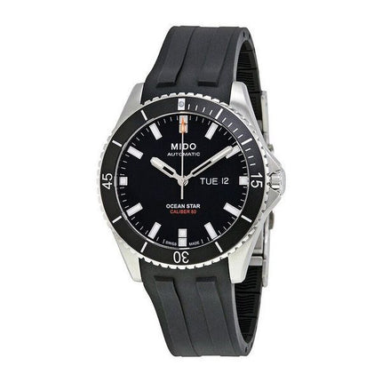 Montre pour homme Mido Ocean Star avec bracelet en caoutchouc et cadran noir automatique M026.430.17.051.00 200M
