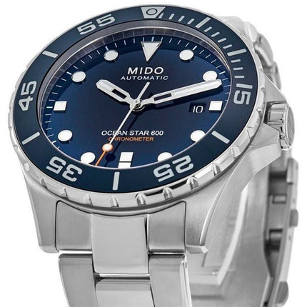 Montre de plongée automatique Mido Ocean Star 600 chronomètre à cadran bleu M026.608.11.041.01 600M pour homme
