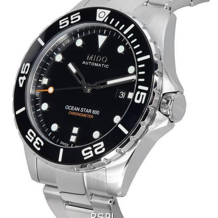 Mido Ocean Star 600 Chronomètre Cadran Noir Automatique Diver',s M026.608.11.051.00 M0266081105100 600M Montre Homme