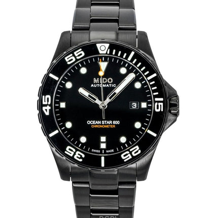 Montre homme Mido Ocean Star 600 Édition Spéciale, cadran noir, automatique, étanche à 600 m, référence M026.608.33.051.00, avec bracelet supplémentaire.