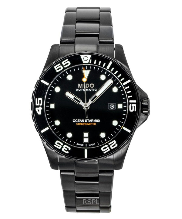 Montre homme Mido Ocean Star 600 Édition Spéciale, cadran noir, automatique, étanche à 600 m, référence M026.608.33.051.00, avec bracelet supplémentaire.