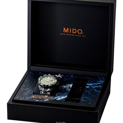 Montre homme Mido Ocean Star 600 Édition Spéciale, cadran noir, automatique, étanche à 600 m, référence M026.608.33.051.00, avec bracelet supplémentaire.