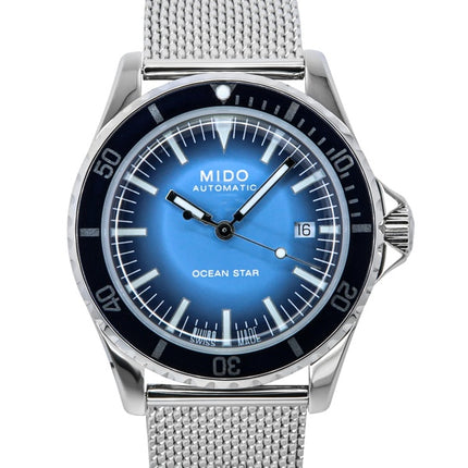 Montre de plongée automatique Mido Ocean Star Tribute pour homme, cadran bleu, M026.807.11.041.01, 200 m, avec bracelet supplémentaire