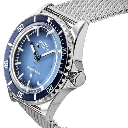 Montre de plongée automatique Mido Ocean Star Tribute pour homme, cadran bleu, M026.807.11.041.01, 200 m, avec bracelet supplémentaire