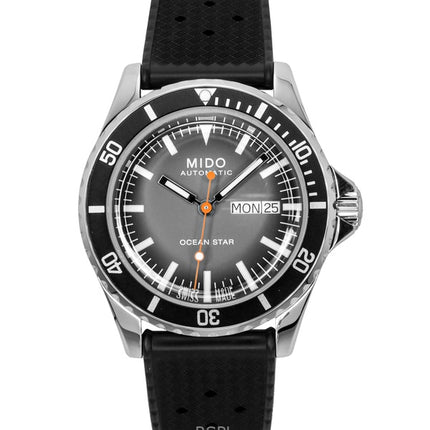 Montre de plongée automatique Mido Ocean Star Tribute pour homme, bracelet en caoutchouc dégradé, cadran gris, M026.830.17.081.00, 200 m