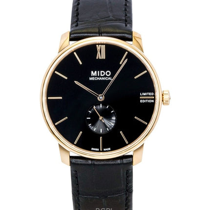 Montre homme Mido Baroncelli édition limitée, bracelet cuir, cadran noir, automatique M037.405.36.050.00