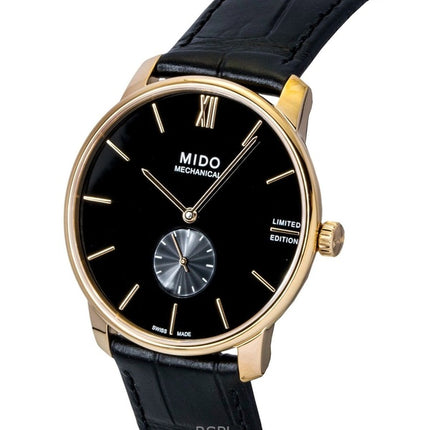 Montre homme Mido Baroncelli édition limitée, bracelet cuir, cadran noir, automatique M037.405.36.050.00