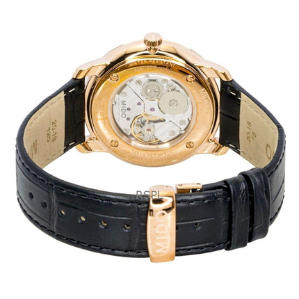 Montre homme Mido Baroncelli édition limitée, bracelet cuir, cadran noir, automatique M037.405.36.050.00