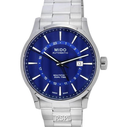 Mido Multifort Dual Time Cadran Bleu Automatique M038.429.11.041.00 M0384291104100 Montre Homme