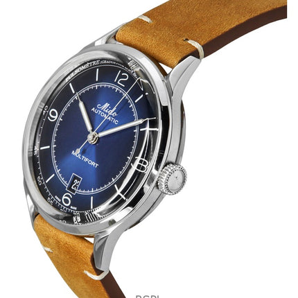 Montre homme Mido Multifort Patrimony, bracelet cuir, cadran bleu, automatique, M040.407.16.040.00