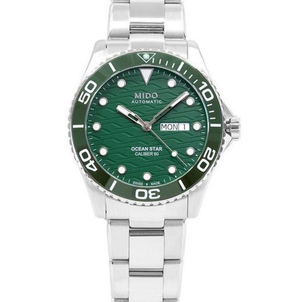 Montre de plongée automatique Mido Ocean Star 200C en acier inoxydable avec cadran vert M042.430.11.091.00 200M pour homme