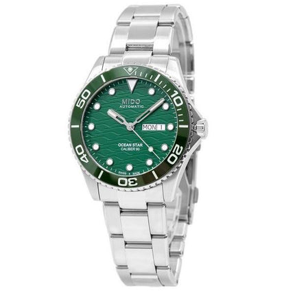 Montre de plongée automatique Mido Ocean Star 200C en acier inoxydable avec cadran vert M042.430.11.091.00 200M pour homme