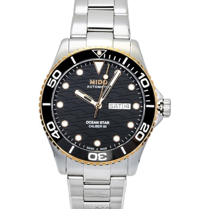Montre homme Mido Ocean Star 200C en acier inoxydable, cadran noir, automatique, étanche à 200 m (M042.430.21.051.00).