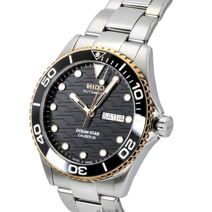Montre homme Mido Ocean Star 200C en acier inoxydable, cadran noir, automatique, étanche à 200 m (M042.430.21.051.00).