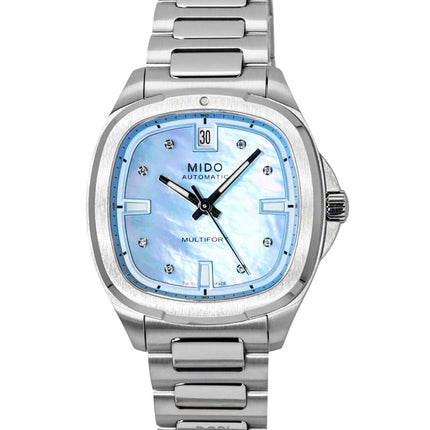 Montre femme Mido Multifort TV 35 diamants, cadran bleu nacré, automatique, M049.307.11.136.00, 100 m