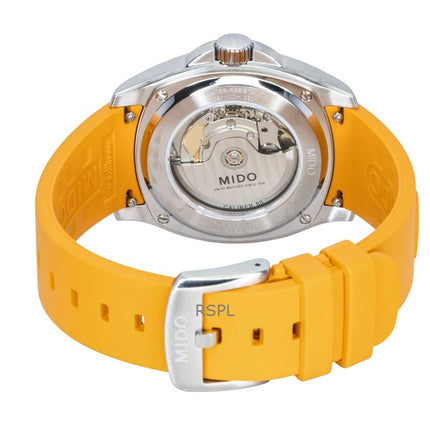 Montre homme Mido Multifort TV Grande Date, bracelet en caoutchouc, cadran gris, automatique, référence M049.526.17.081.00, étanche à 100 m