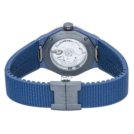 Montre homme Baume &amp; Mercier Riviera, bracelet en caoutchouc, cadran bleu, automatique M0A10769, étanche à 100 m