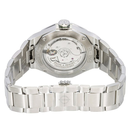 Montre homme Baume &amp; Mercier Riviera en acier inoxydable, cadran vert, automatique M0A10770, étanche à 100 m