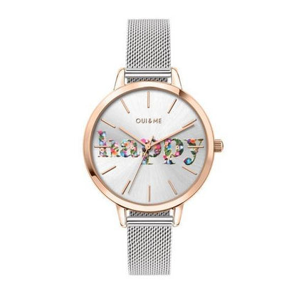Montre Femme Oui &amp, Me Grande Amourette Cadran Argent Acier Inoxydable Quartz ME010029