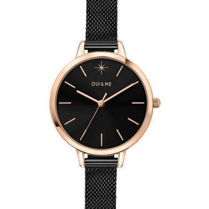Montre Femme Oui &amp, Me Petite Amourette Cadran Noir Acier Inoxydable Quartz ME010055