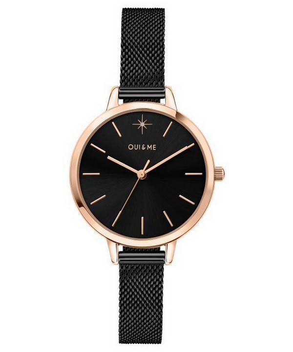 Montre Femme Oui &amp, Me Petite Amourette Cadran Noir Acier Inoxydable Quartz ME010055
