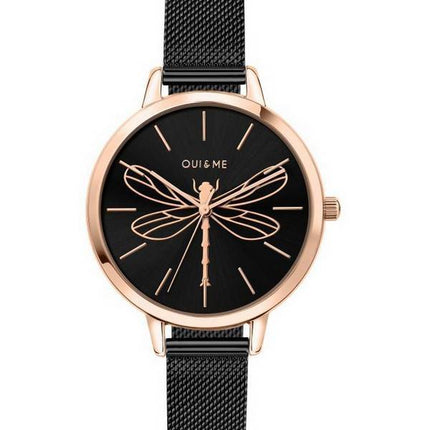 Montre Femme Oui &amp, Me Amourette Cadran Noir Acier Inoxydable Quartz ME010070