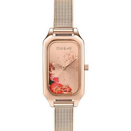 Montre pour femme Oui &amp, Me Finette en acier inoxydable ton or rose à quartz ME010123