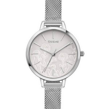 Montre Femme Oui &amp, Me Petite Fleurette Cadran Argent Acier Inoxydable Quartz ME010127