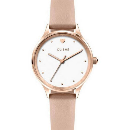 Montre Femme Oui &  Me Bichette Cadran Blanc Bracelet Cuir Quartz ME010167