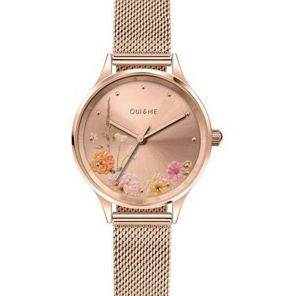 Montre pour femme Oui &  Me Bichette en acier inoxydable ton or rose à quartz ME010177