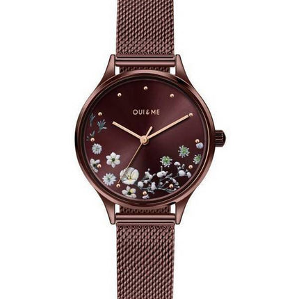 Montre Femme Oui &  Me Minette Bordeaux Sunray Cadran Acier Inoxydable Quartz ME010197