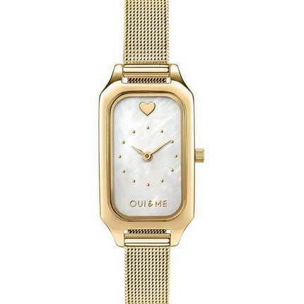 Montre Femme Oui &amp, Me Finette Cadran Blanc Or Ton Acier Inoxydable Quartz ME010198