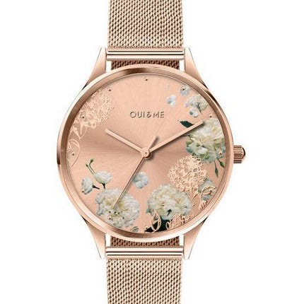 Montre Oui &  Me Bichette en acier inoxydable ton or rose à quartz ME010252 pour femme