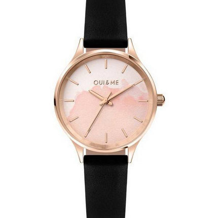 Montre Femme Oui &  Me Bichette Cadran Rose Bracelet Cuir Quartz ME010275