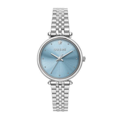 Montre Oui &amp, Me Etoile en acier inoxydable avec cadran bleu et quartz ME010293 pour femme