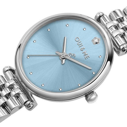 Montre Oui &amp, Me Etoile en acier inoxydable avec cadran bleu et quartz ME010293 pour femme
