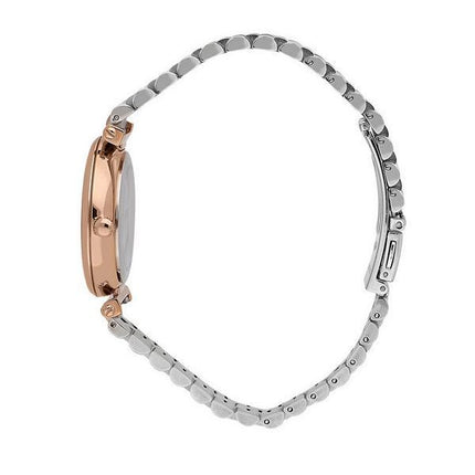 Montre Oui &amp, Me Etoile en acier inoxydable bicolore avec cadran argenté et quartz ME010294 pour femme