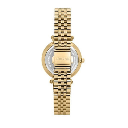 Montre Oui &amp, Me Etoile en acier inoxydable doré avec cadran blanc et quartz ME010295 pour femme