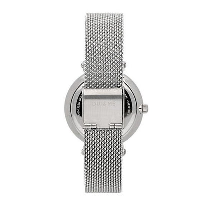 Montre Oui &amp, Me Etoile en acier inoxydable avec cadran argenté et quartz ME010296 pour femme
